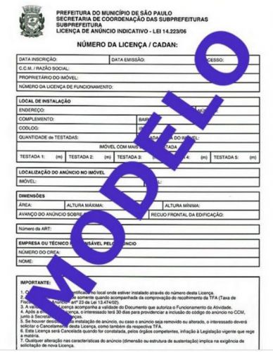 Licança de Anúncio - Cadan 752100