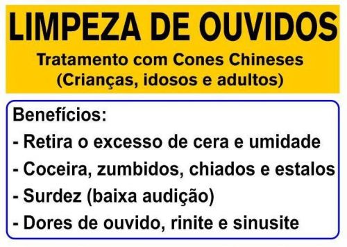 Limpeza de Ouvidos - São José Sc - Limpe os ouvidos rapidamente e sem dor com a técnica milenar dos Cones Hindus-chineses  217892