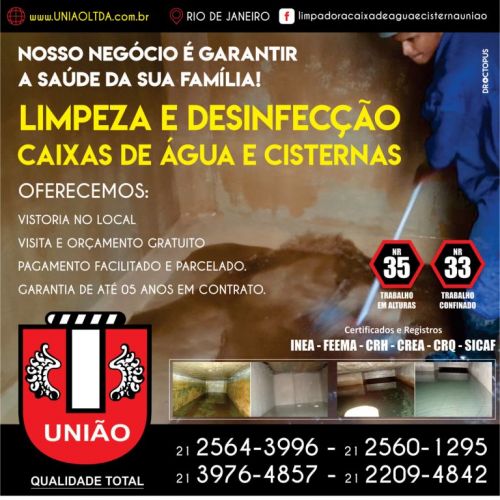 Limpeza de caixa dágua União Ltda. 531903