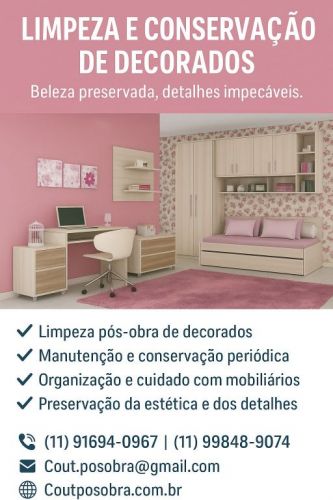 limpeza pós-obra em conservação de escritório 764537