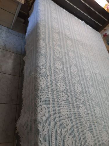 Lnda colcha de casal em crochê cor off-white. 741348