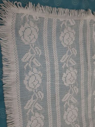 Lnda colcha de casal em crochê cor off-white. 741349