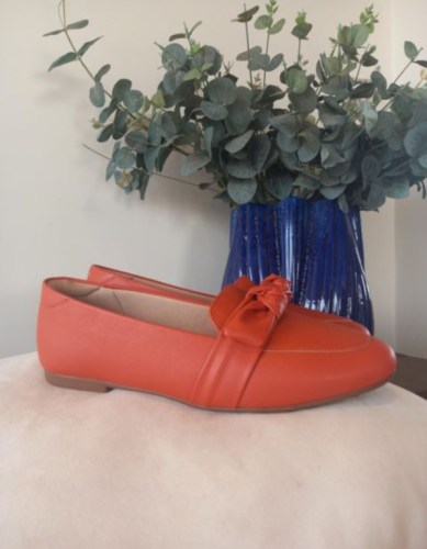 Loafer Em Couro Ultra Conforto Laranja 745989