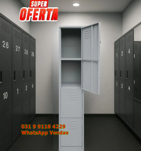 Locker Roupeiro de Aço Fino com 4 Portas Entrega Grátis para Belo Horizonte Mg Novo 762536