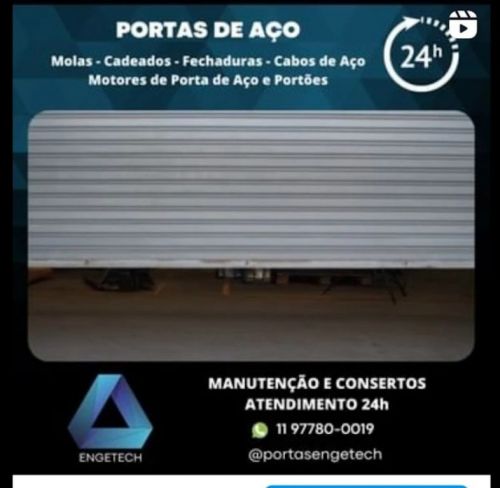 Manutenção em portas de aço automática e manual atendimento 24h.  749812