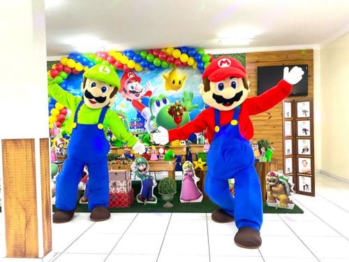 Mario Bros e Luigi personagens vivos cover festa 738939