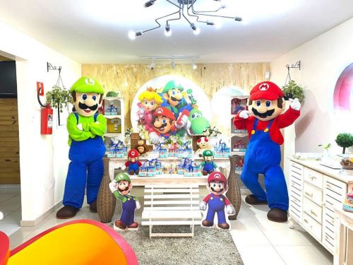 Mario Bros e Luigi personagens vivos cover festa 738941