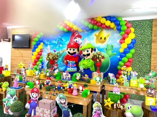 Mario Bros e Luigi personagens vivos cover festa 738942