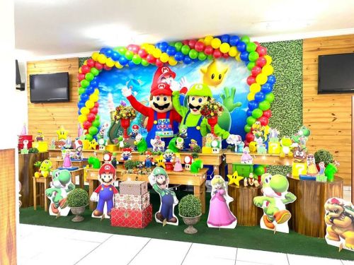 Mario Bros e Luigi personagens vivos cover festa 738946