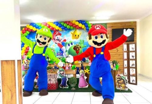 Mario Bros personagens vivos cosplay Festa infantil 786971