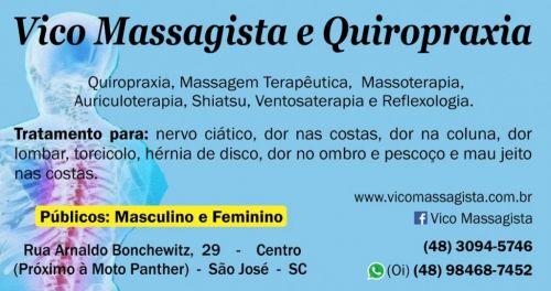 Massagem terapêutica para dores na coluna em São José Sc 578989