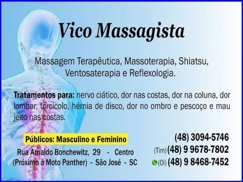 Massagista em São José Sc - Massagem Terapêutica Massoterapia Quiropraxia - São José Sc. 506572