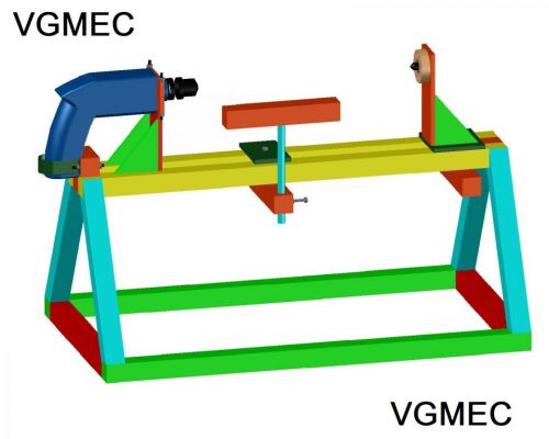Mine Torno para madeira com furadeira  - Projeto 770811