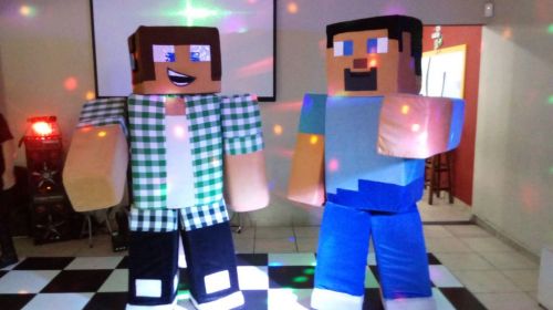 Minecraft Cover Personagens Vivos Animação Festas Infantil 379873