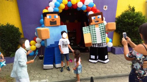 Minecraft Cover Personagens Vivos Animação Festas Infantil 379875