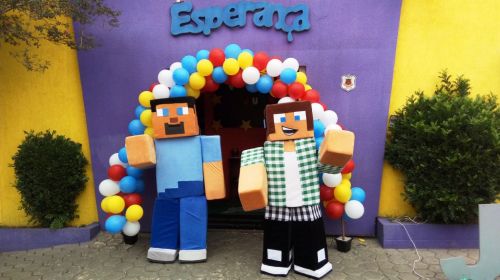 Minecraft Cover Personagens Vivos Animação Festas Infantil 379876