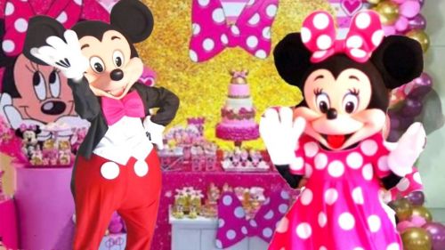 Minnie rosa Mickey cover personagens vivos festas infantil 587555