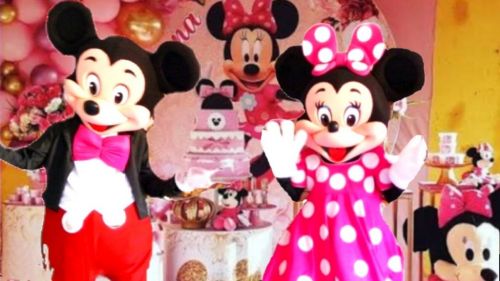 Minnie rosa Mickey cover personagens vivos festas infantil 587556