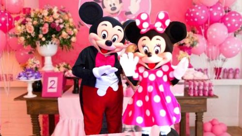 Minnie rosa Mickey cover personagens vivos festas infantil 587557