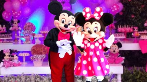 Minnie rosa Mickey cover personagens vivos festas infantil 587561