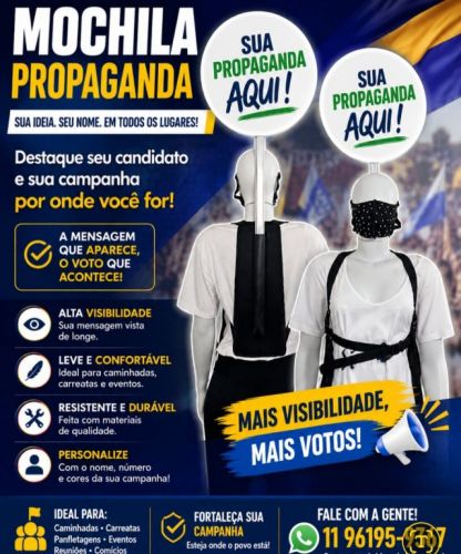 Mochila Propaganda Eleições 2026 Candidato Político  785840