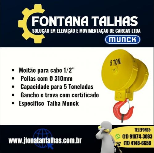 Moitão para Talhas e Guindastes Munck Fontana Talhas 743175