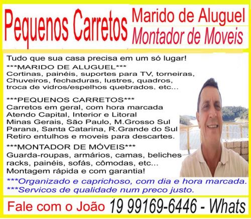 Pequenos Carretos - Montador de Moveis - Marido de  Aluguel em Artur Nogueira 754389
