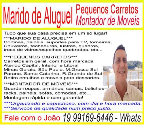 Pequenos Carretos - Montador de Moveis - Marido de  Aluguel em Artur Nogueira 754391