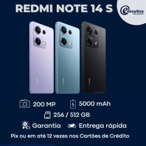 Note 14s 256gb8gb Ram Preto Azul Roxo  751084