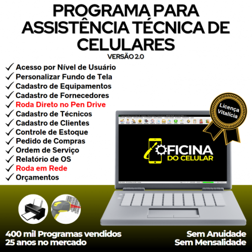 Programa Ordem de Serviço Assistência Técnica Celular v2.0 - Fpqsystem 654489