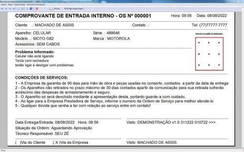 Programa Ordem de Serviço Assistência Técnica Celular  Vendas  Financeiro  Estatística v5.0 - Fpqsystem 654560