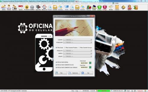 Programa Ordem de Serviço Assistência Técnica Celular  Vendas  Financeiro  Estatística v5.0 - Fpqsystem 654564