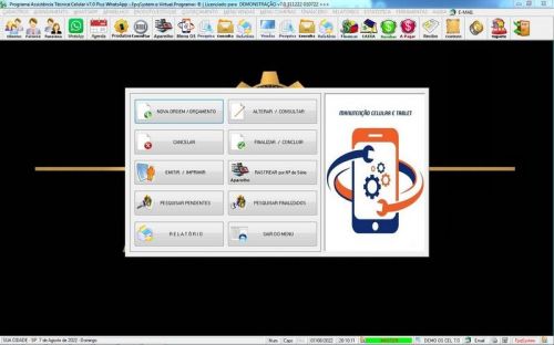 Programa Ordem de Serviço Assistência Técnica Celular  Vendas  Financeiro  Estatística v7.0 - Fpqsystem 654600