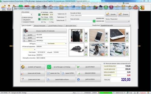 Programa Ordem de Serviço Assistência Técnica Celular  Vendas  Financeiro  Estatística v7.0 - Fpqsystem 654601