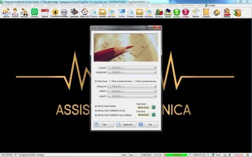 Programa Ordem de Serviço Assistência Técnica Celular  Vendas  Financeiro  Estatística v7.0 - Fpqsystem 654606