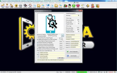 Programa Ordem de Serviço Assistência Técnica Celular  Vendas  Financeiro v4.0 - Fpqsystem 654545