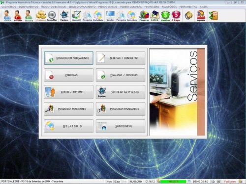 Programa Ordem de Serviço Assistência Técnica Vendas e Financeiro v4.0 - Fpqsystem 654065