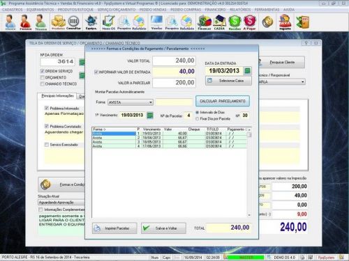 Programa Ordem de Serviço Assistência Técnica Vendas e Financeiro v4.0 - Fpqsystem 654067