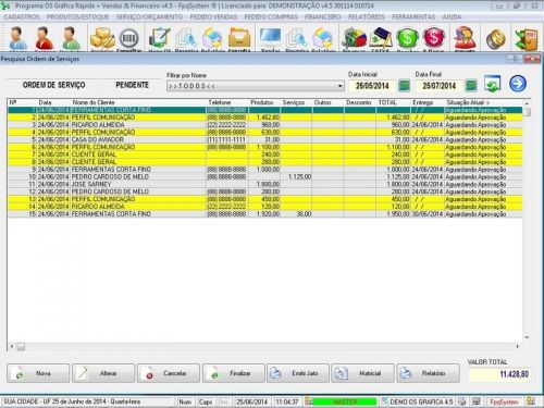O Programa Ordem de Serviço Gráfica Rápida v4.5 - Fpqsystem 657797