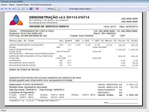 O Programa Ordem de Serviço Gráfica Rápida v4.5 - Fpqsystem 657799