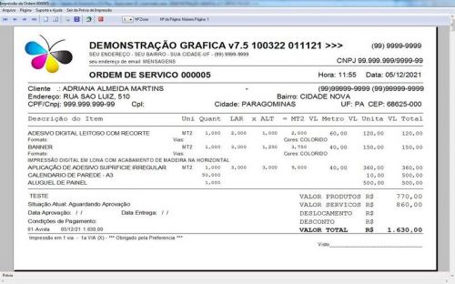 O Programa Ordem de Serviço Gráfica Rápida v7.5 Plus - Fpqsystem 657867