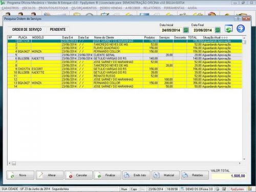Programa Ordem de Serviço para Oficina Mecânica com Vendas e Estoque v3.0 - Fpqsystem 654668