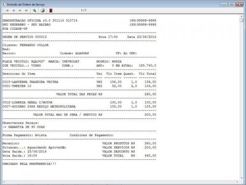 Programa Ordem de Serviço para Oficina Mecânica com Vendas e Estoque v3.0 - Fpqsystem 654672