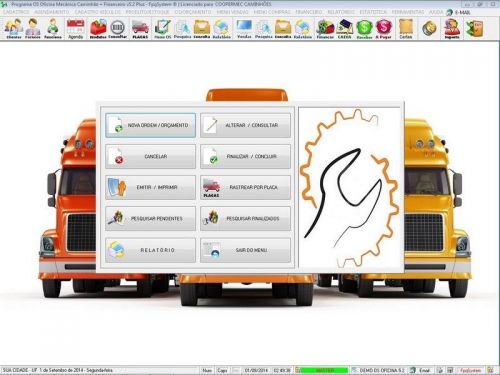 Programa Ordem de Serviço para Oficina Mecânica para Caminhão com Check List  Vendas  Estoque e Financeiro v5.2 Plus - Fpqsystem 654973