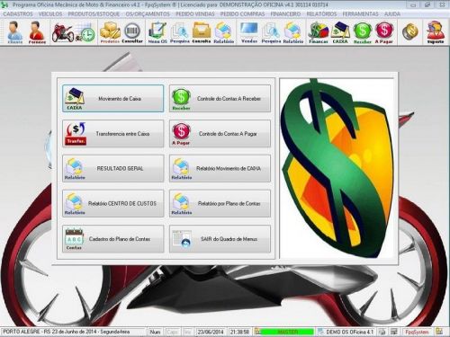 Programa Ordem de Serviço para Oficina Mecânica para Motos com Vendas Estoque e Financeiro v4.1 - Fpqsystem 654839