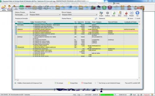 Programa Os Serviços Gerais com Vendas Financeiro e Estatísticas v6.6 Plus - Fpqsystem 657000