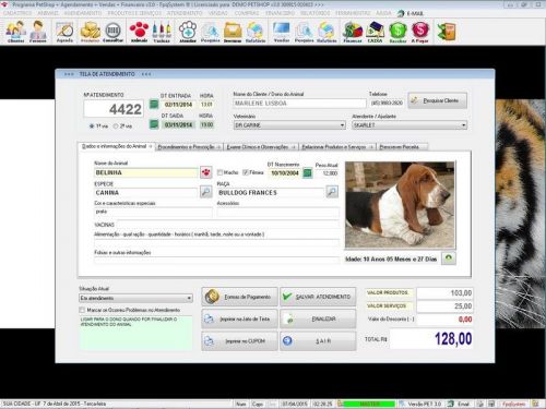 O Programa para Petshop Atendimento Agendamento e Serviços com Financeiro v3.0 - Fpqsystem 657431