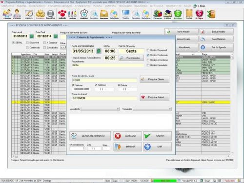 O Programa para Petshop Atendimento Agendamento Serviços e Financeiro v4.0 Plus - Fpqsystem 657456