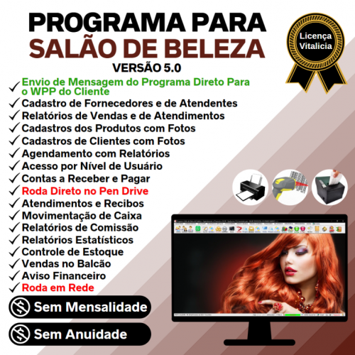 Programa para Salão de Beleza Agendamento  Financeiro v5.0 Plus - Fpqsystem 655360