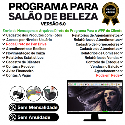 Programa para Salão de Beleza Agendamento  Financeiro v6.0 Plus - Fpqsystem 655379